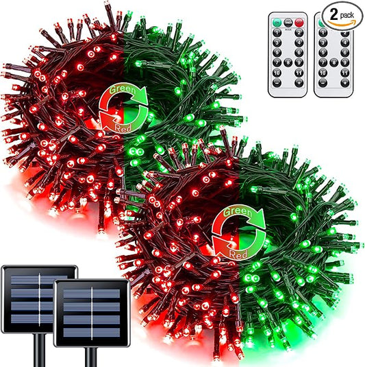JMEXSUSS 2 Pack Solar String Lights Outdoor Waterproof, Total 66 FT 200 LED by JMEXSUSS