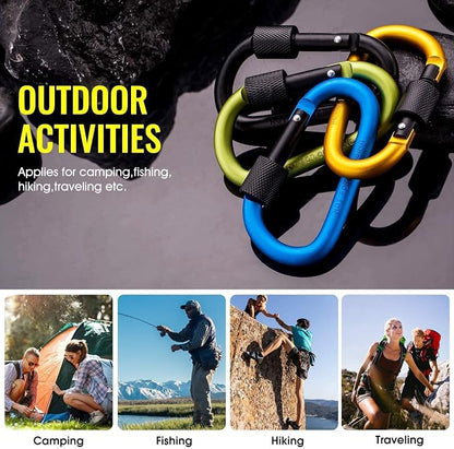 Carago Carabiner Clips with Screw Gate, 10 Pack Carabiners Hiking Clips with - Image 7
