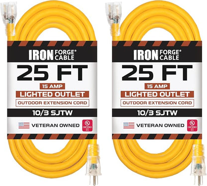 Iron Forge Cable Outdoor Extension Cord 25 Ft, 2 Pack by IronForgeCable