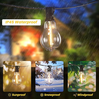 200FT Outdoor Lights with 106 Shatterproof Bulbs, IP45 Waterproof Outside - Image 3