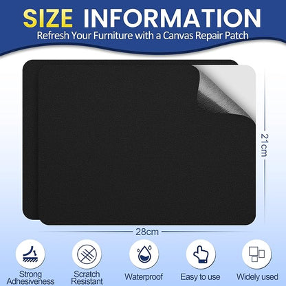 Self-Adhesive Canvas Repair Tape, 8.3" x 11" Waterproof Canvas Repair Patch - Image 2