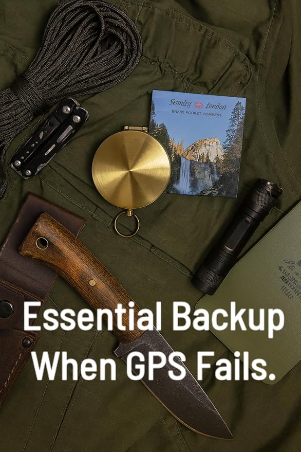 Glow in the Dark Brass Pocket Compass - Image 5