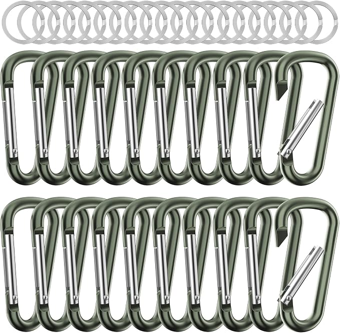sprookber 2.28" Small Carabiner Clip Keychain, D Ring Caribeaner Clip, Key Clip by Sprookber