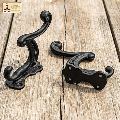 Mystic Colonial Rustic Cast Iron Wall Hooks Heavy Duty Vintage Utility Hooks - Image 8