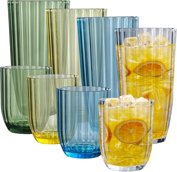Acrylic Clear Highball Plastic Cups | Plastic Reusable Tumblers 15oz & 20oz | by AKMQYM