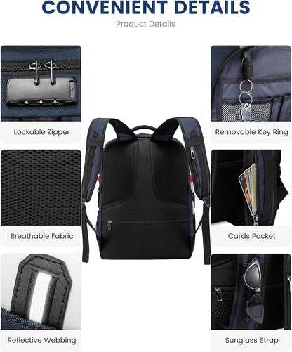 LOVEVOOK 17 inch Blue&White Travel Laptop Backpack - Image 5