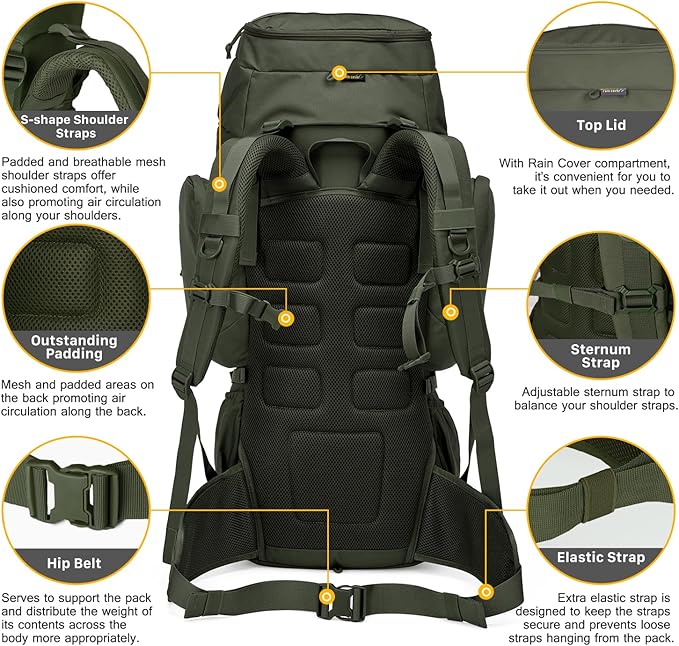 Mardingtop 60L Military Internal Frame Backpack - Image 5
