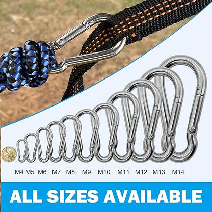 304 Stainless Steel Carabiners -2.76 inch Heavy Duty, Durable & Rust-Free Clips - Image 5