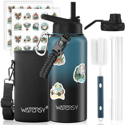 32oz Insulated Water Bottle, BPA Free&Leak Proof, Stainless Steel Water Flask by Watersy