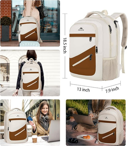 MATEIN 17.3 Inch Womens Laptop Backpack, Water Resistant Work Business Backpack - Image 6