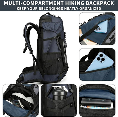 75L Hiking Backpack with Rain Cover Waterproof Camping Backpack Shoes Warehouse - Image 5