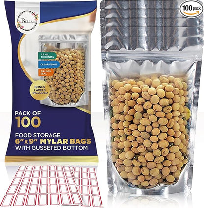 BELLE KR® 6x9 Mylar Bags Stand Up by BELLEKR