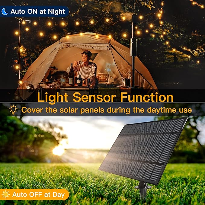Ollny 35FT Solar Patio Lights, Waterproof Remote Control Dimmable Timers 3Modes - Image 5