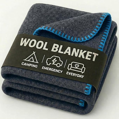 Wool Camping Blanket – 70% Wool Heavy-Duty Military Style Throw, Warm & Washable by JmrUsaInc