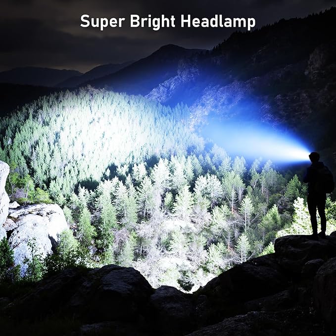 Blukar LED Headlamp Rechargeable, 2000L Super Bright Headlight - Image 2