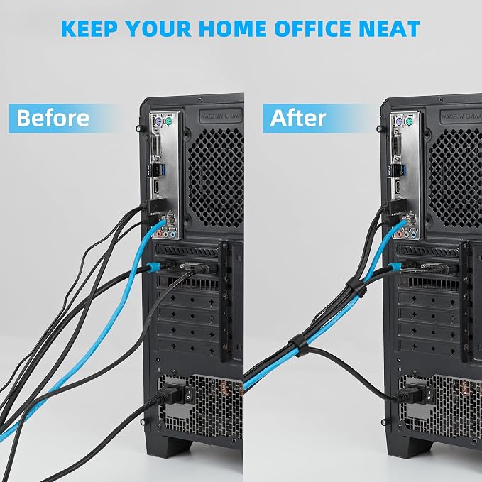 150 ft x 1/2 inch Hook and Loop Roll, Reusable Fastening Cable Ties, Office and - Image 4