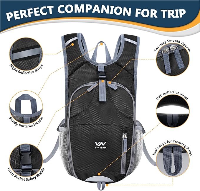 15L Foldable Hiking Backpack, Lightweight Packable Waterproof Machine Washable - Image 6