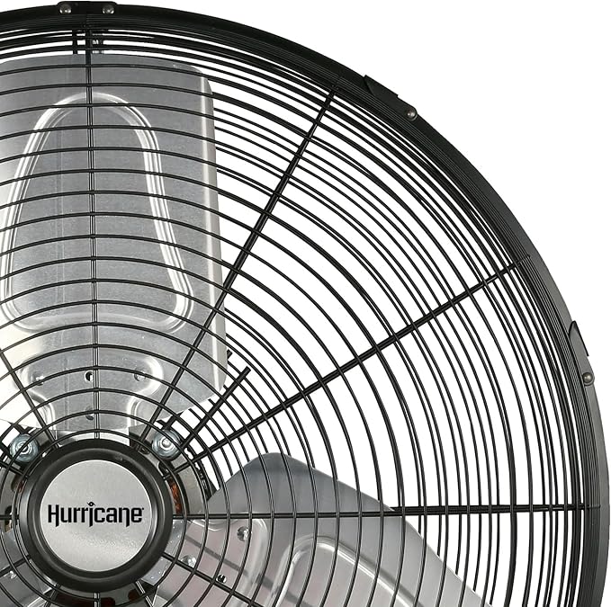 Hurricane Pro Commercial Grade Oscillating Metal Wall Mount Fan w/ 3 Speeds - Image 7