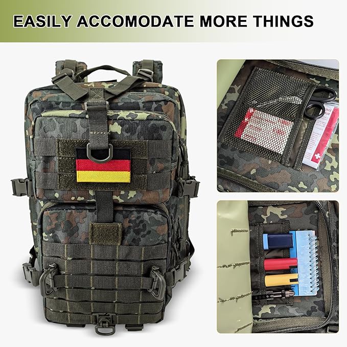 Hannibal Tactical MOLLE Assault Backpack, Tactical Backpack Military Army - Image 6