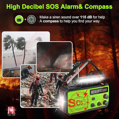 Emergency Radio with Solar & Hand Crank Radio 22200mWh NOAA Emergency Weather - Image 2