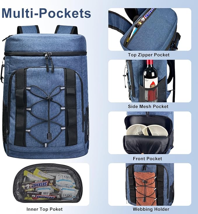 33 Cans Insulated Backpack Cooler - Image 2
