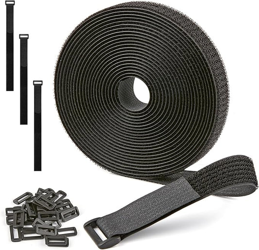 1" x 15ft Nylon Hook and Loop Cable Straps Roll by NBTORCH