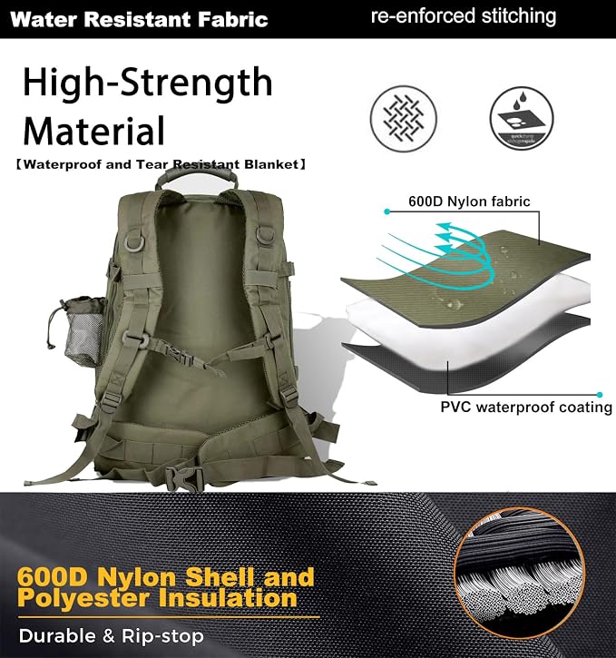 Large Military Bug Out Bag 3 Day Pack Expandable Backpack Army Daypack - Image 6