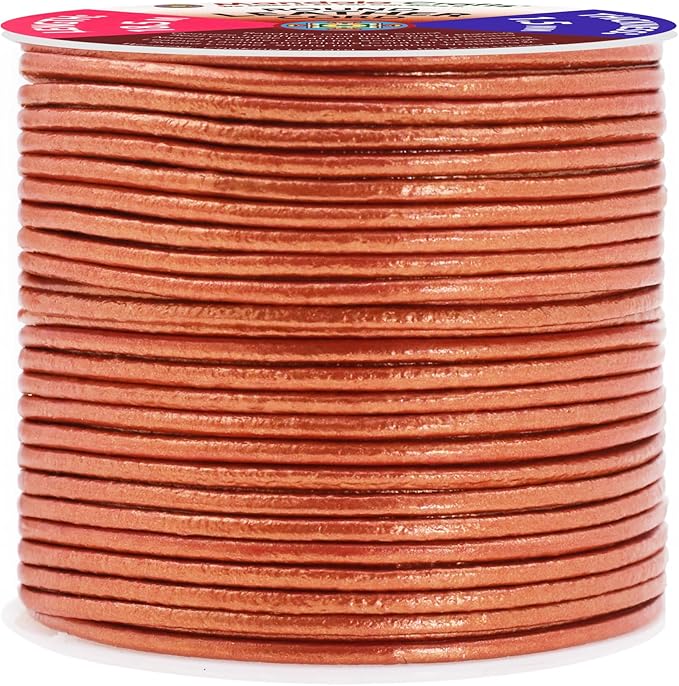 Mandala Crafts Round Genuine Copper Leather Cord - Image 2