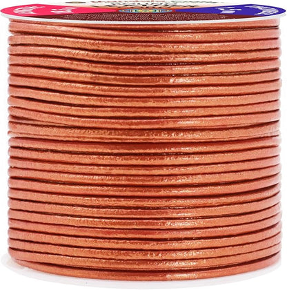 Mandala Crafts Round Genuine Copper Leather Cord - Image 2