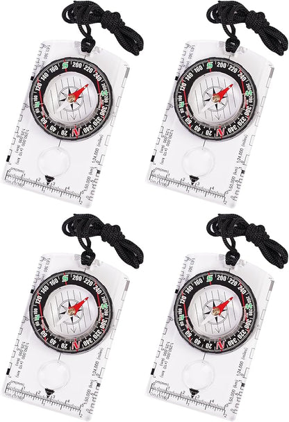 4 Pcs Outdoor Compass with Adjustable Declination, Scale. Multifunctional by Unknown