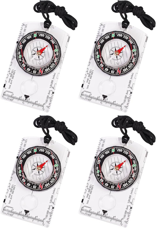 4 Pcs Outdoor Compass with Adjustable Declination, Scale. Multifunctional by Unknown