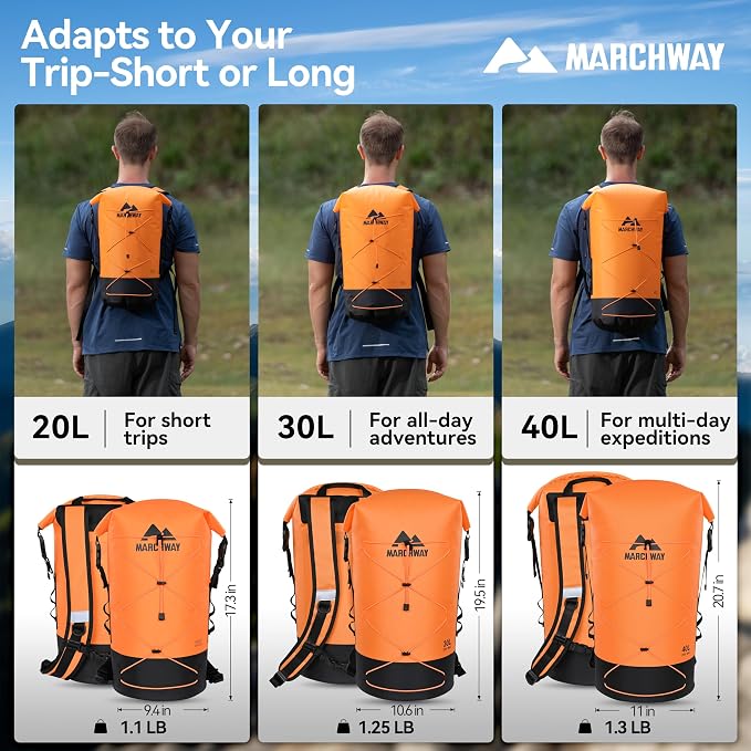 MARCHWAY Floating Roll Top Dry Bag, Flexible Lightweight TPU Waterproof - Image 6