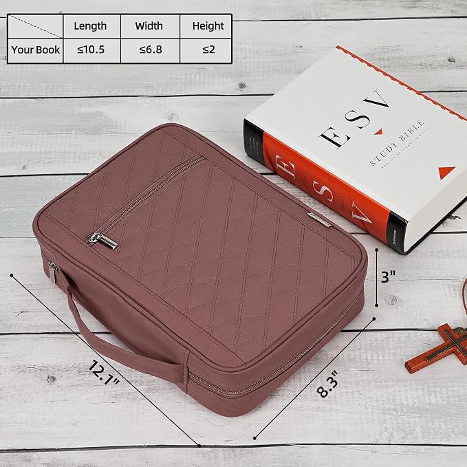 FINDCOZY Bible Cover for Women, Durable Carrying Book Case Church Bag for - Image 6