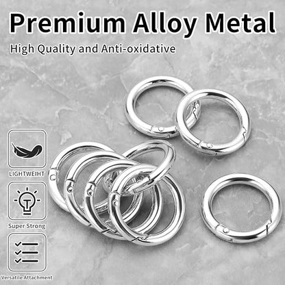 Gkeygo Key Ring Clip, 1 Inch Keychain Rings, 8 Pack Round Carabiner Clip - Image 2
