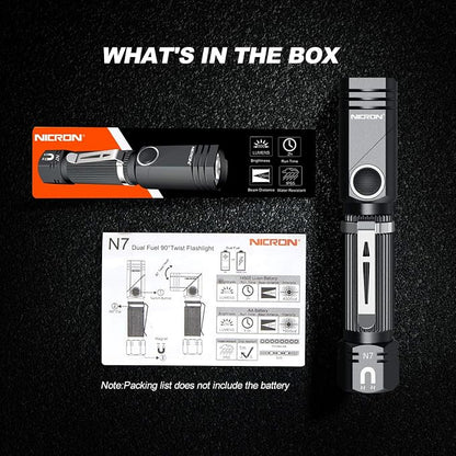 NICRON Flashlight, N7 600 Lumens Tactical Flashlight 2 Pack, 90 Degree Ip65 - Image 8