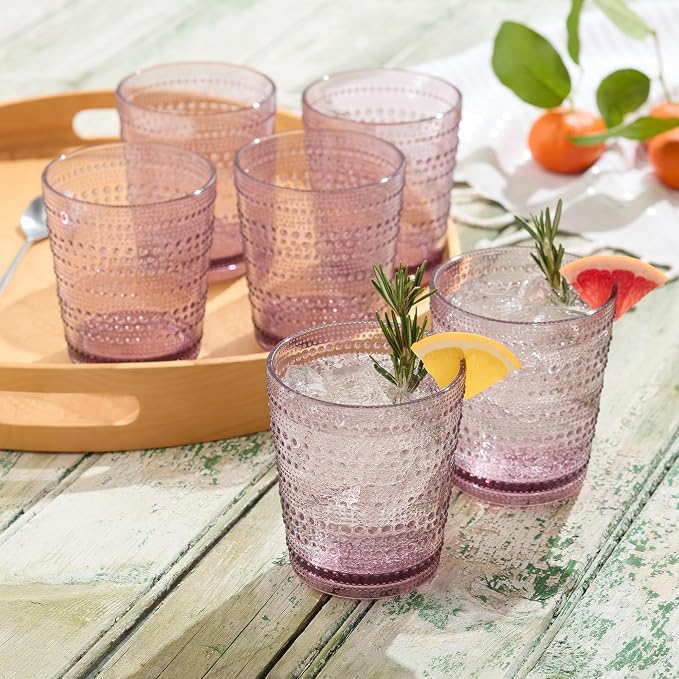 Santa Fe Plum Set of 6 Premium Acrylic DOF Glasses 16 oz – Unbreakable Drinkware - Image 4