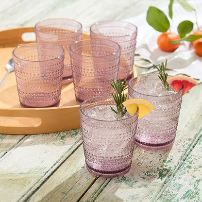 Santa Fe Plum Set of 6 Premium Acrylic DOF Glasses 16 oz – Unbreakable Drinkware - Image 4