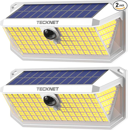 TECKNET 416 LED Solar Powered Outdoor Lights, 270° Angle & 3 Lighting Modes by Tecknet