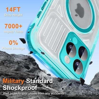 WIFORT Waterproof Phone Case for iPhone 15 Pro Teal | IP68 Underwater, Built-in - Image 9