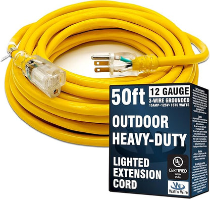 50 ft Outdoor Extension Cord Waterproof by WattsWire