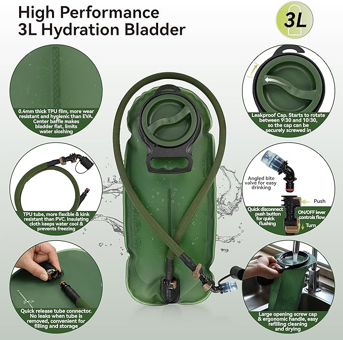 MARCHWAY Tactical Molle Hydration Pack Backpack - Image 6