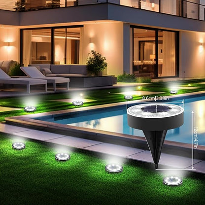 Joomer Solar Ground Lights, 16 Pack 8 LED Solar Lights Outdoor IP68 Waterproof - Image 3