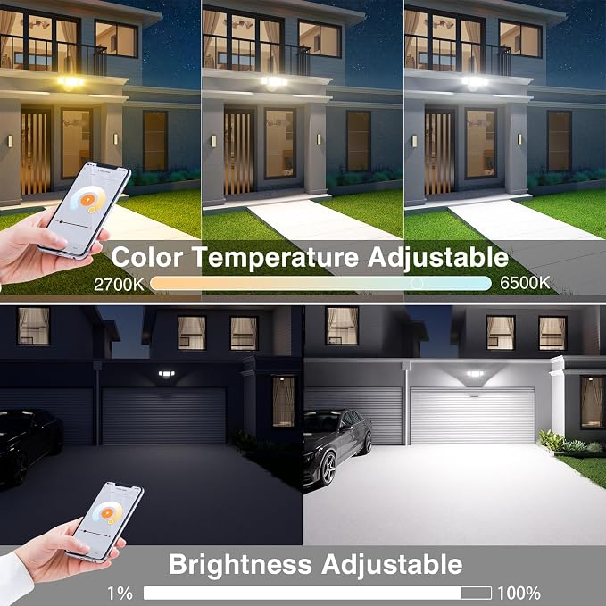 Onforu 55W Smart LED Flood Lights Outdoor, Tunable 2700K-6500K, APP Control - Image 4