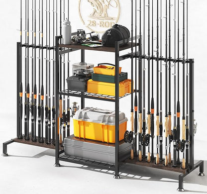 SOYEEZE Fishing Rod Holder for 28 Rods, Ground Stand Fishing Pole Holders for by SOYEEZE