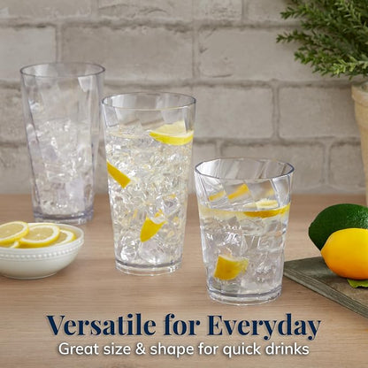 US Acrylic Optix Plastic Reusable Drinking Glasses 14oz Rocks & 20oz Water Cups - Image 3