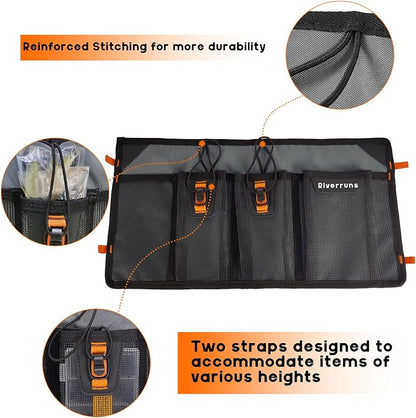 Mesh Storage Kayak Storage Compartments Set Attaches to Kayak Seat or T-track - Image 4