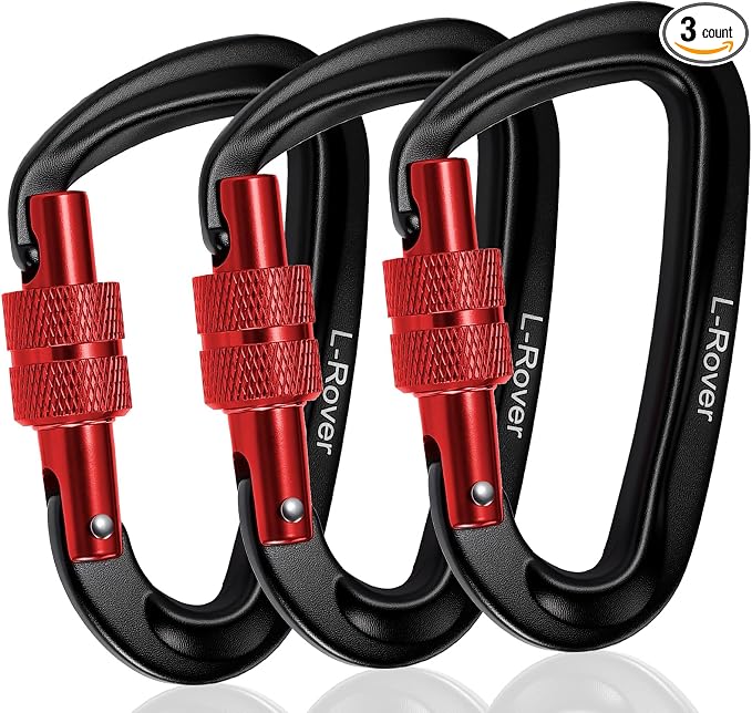 3 Heavy Duty Carabiner Clips 12kN-Lightweight Locking Carabiners by Ultra+Sturdy+Carabiner