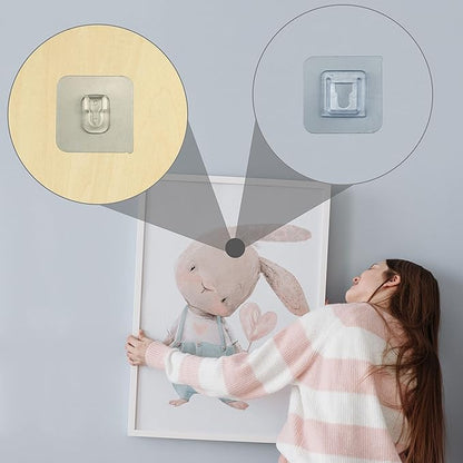 IFAMIO 30 Pack Double Sided Adhesive Wall Hooks Self-Adhesive Nail Free No - Image 6