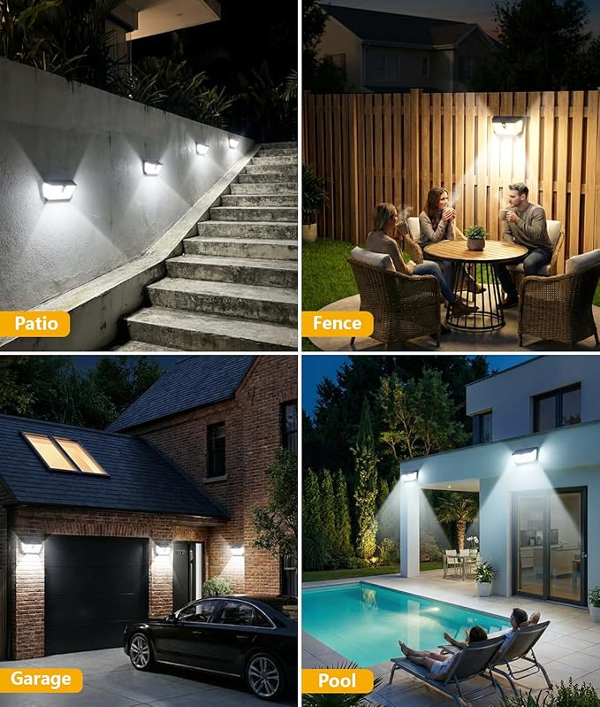 WdtPro Solar Lights Outdoor Waterproof, 300° Angle & 3 Lighting Modes Motion - Image 8