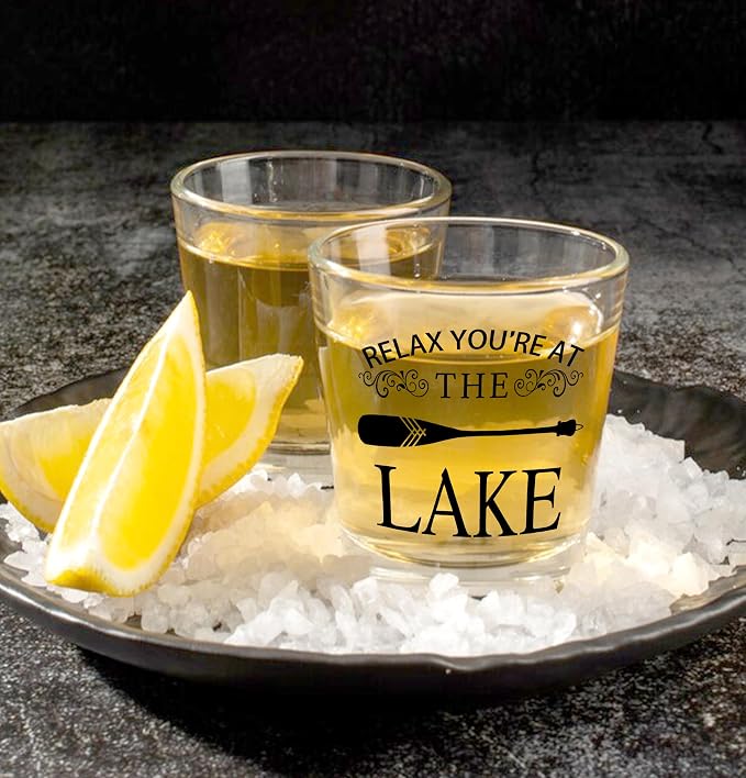 Nogrit Lake House Decor Whiskey Glasses 10 Oz, Relax You‘re at the Lake - Image 2